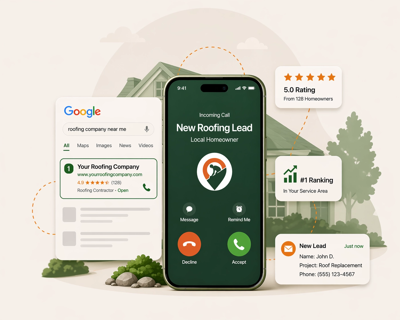 Exclusive roofing leads delivered to your inbox