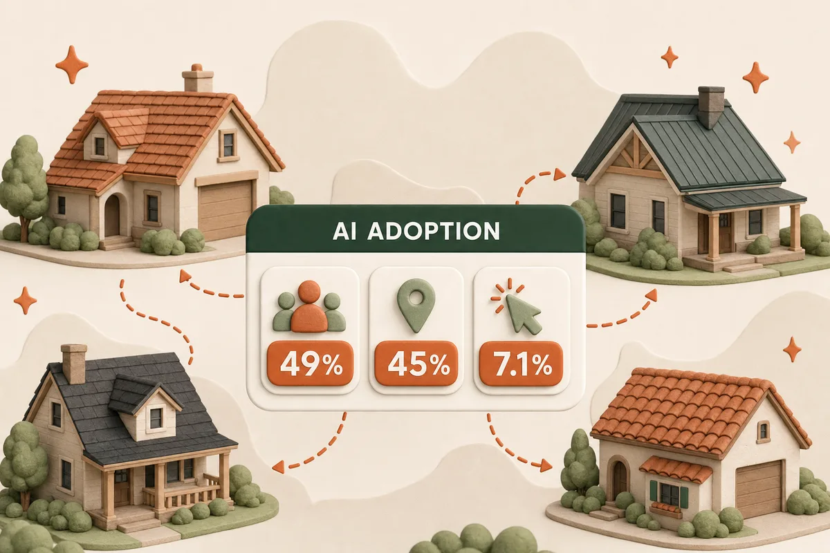 Card showing the three adoption stats: chatbot use, local recommendations, referral conversion