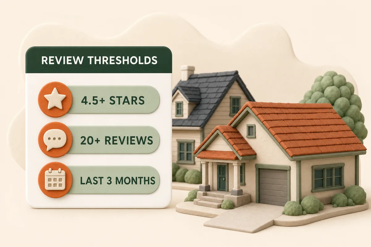 Card showing the three review thresholds homeowners apply