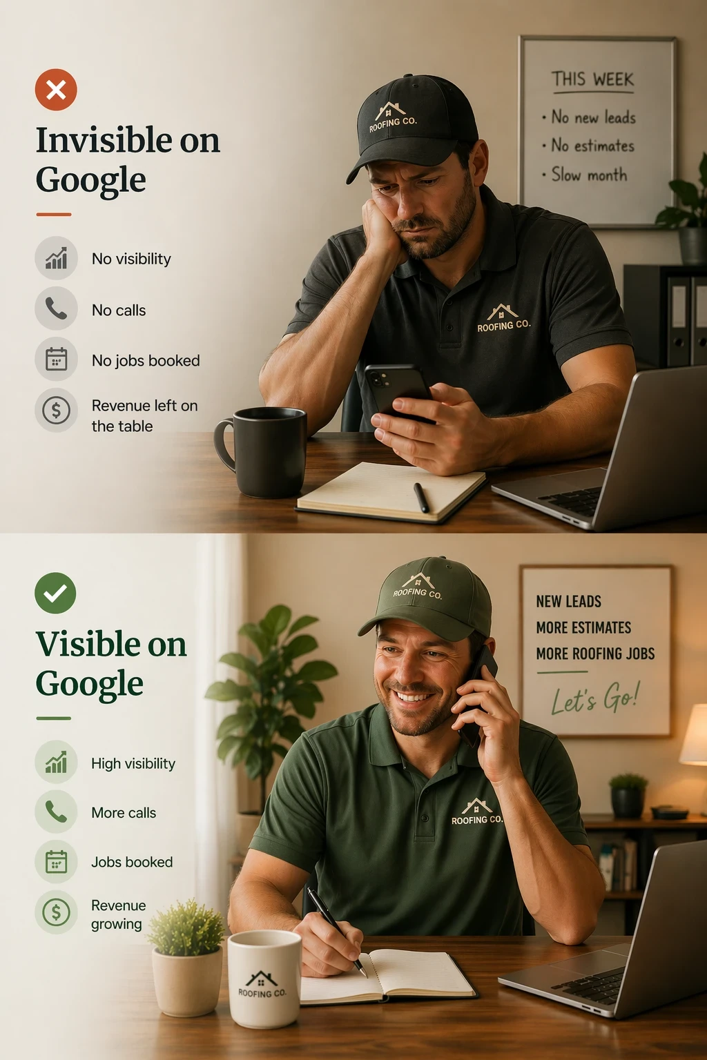 Invisible on Google versus visible on Google